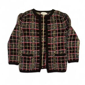 rare vtg preppy chic academia 90s wool mohair plaid spring